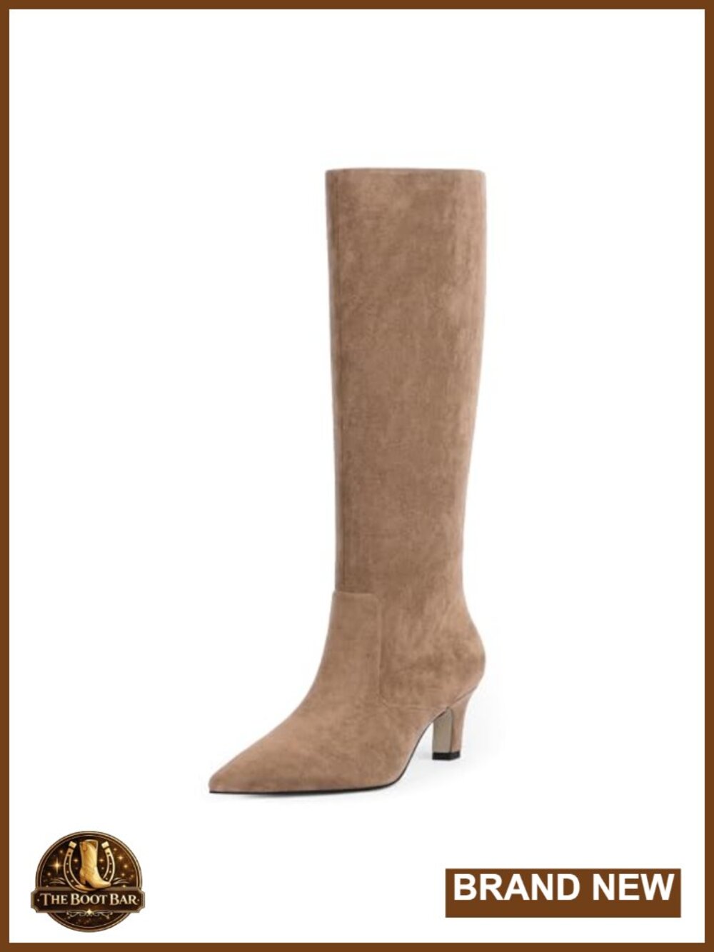 Knee High Boots Pointed Toe Kitten Heel Tall Faux Leather Women's